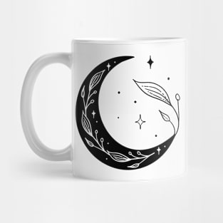 Art Deco Floral Crescent Moon Mug